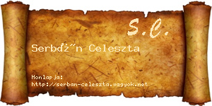 Serbán Celeszta névjegykártya